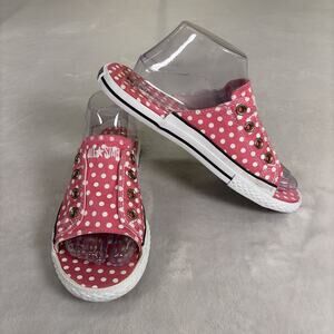 Converse All StarPink Polka Dot Canvas Cut Slides Sandals Women's 8 Men's 6